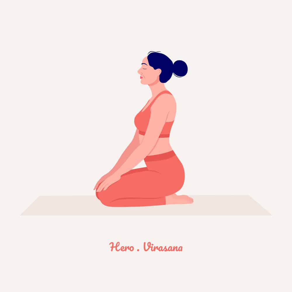 illustration of the hero yoga pose